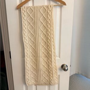 Irish Wool Elegant Cream Knit Scarf